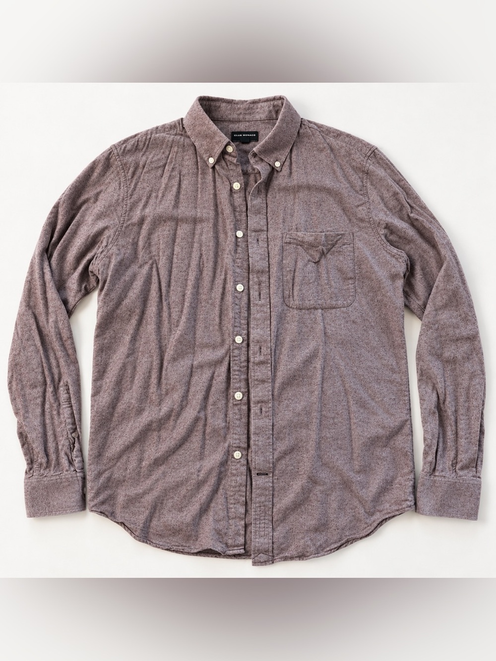 Club Monaco Men's Red/Purple Button Down Shirt